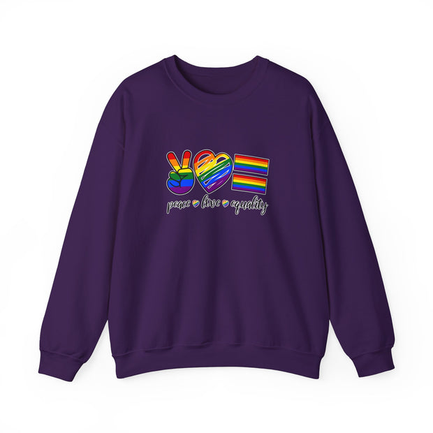 Peace Love Equality Unisex Heavy Blend™ Crewneck Sweatshirt