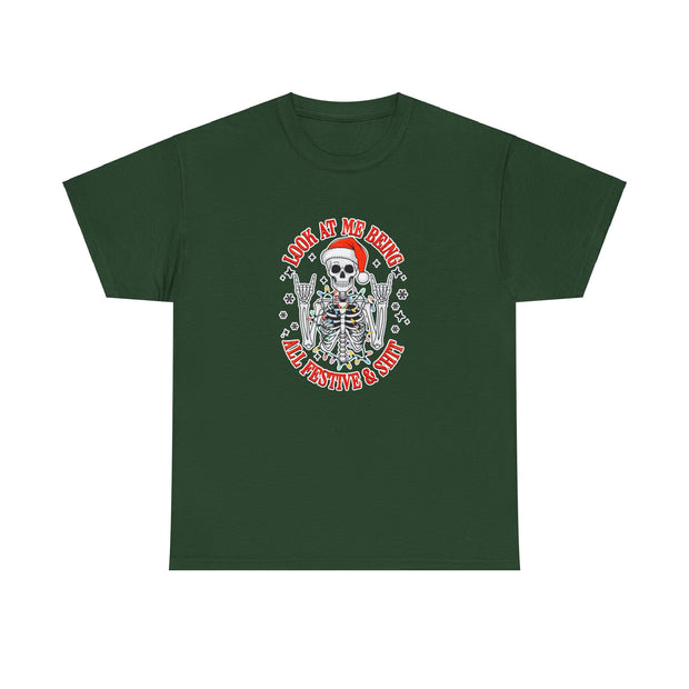 Festive Skeleton Unisex Heavy Cotton Tee