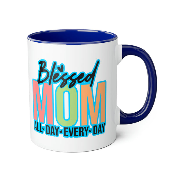 Blessed Mom Accent Mugs, 11oz