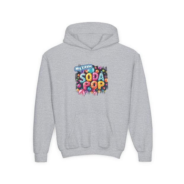 Youth Soda Pop Hooded Sweatshirt, Cute Sweatshirt, Gift for Kids, Fun Hoodie, Colorful Graphic Sweatshirt