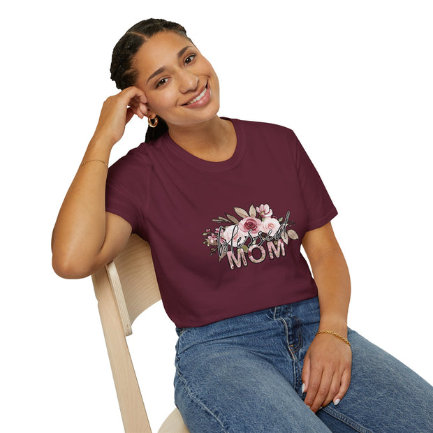 Mom Flowers Unisex Softstyle T-Shirt