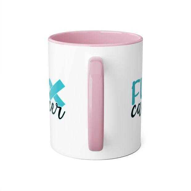 Fuck Cancer Accent Mugs, 11oz