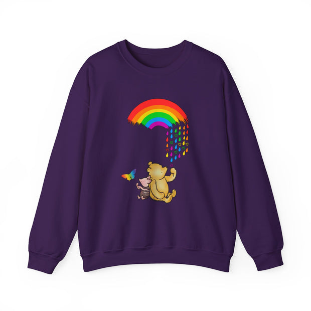 Winnie the Pooh Raining Pride Unisex Heavy Blend™ Crewneck Sweatshirt