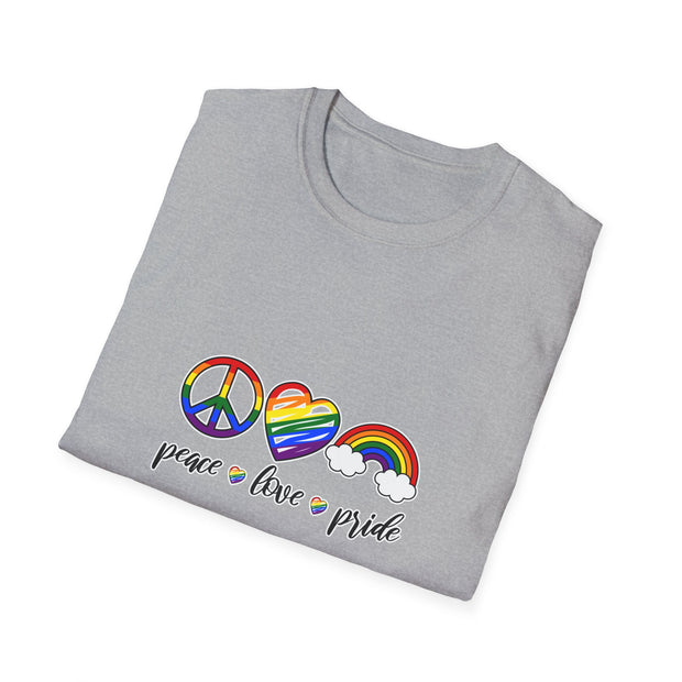 Peace Love and Pride Unisex Softstyle T-Shirt