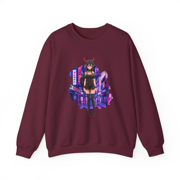 Anime Female Demon Unisex Heavy Blend™ Crewneck Sweatshirt