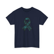 Ovarian Cancer Ribbon Unisex Heavy Cotton Tee