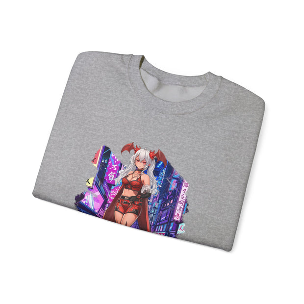 Anime Female Demon Unisex Heavy Blend™ Crewneck Sweatshirt