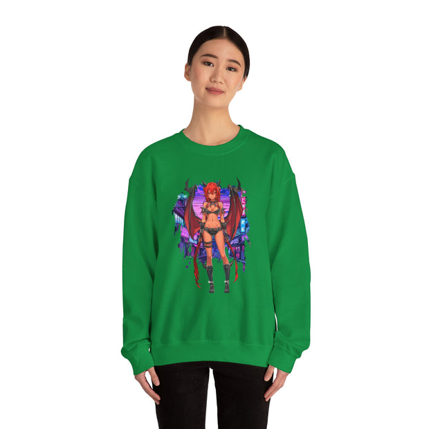 Anime Female Demon Unisex Heavy Blend™ Crewneck Sweatshirt