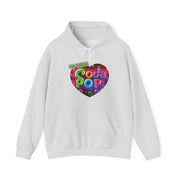 Soda Pop Heart Hoodie - Retro Unisex Sweatshirt for Fun Gatherings, Cozy Nights, Music Festivals, Unique Gifts & Casual Wear