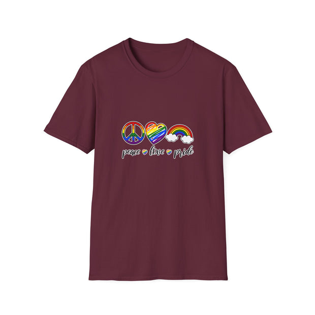 Peace Love and Pride Unisex Softstyle T-Shirt