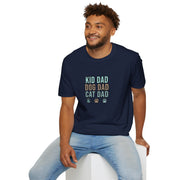 Kid, Dog, Cat Dad Unisex Softstyle T-Shirt
