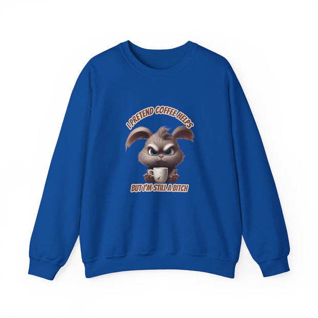I Pretend that Coffee Helps Unisex Heavy Blend™ Crewneck Sweatshirt