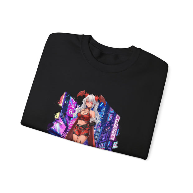 Anime Female Demon Unisex Heavy Blend™ Crewneck Sweatshirt