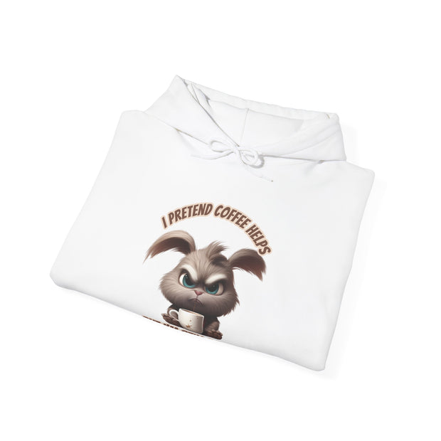 I Pretend that Coffee Helps Unisex Heavy Blend™ Hooded Sweatshirt