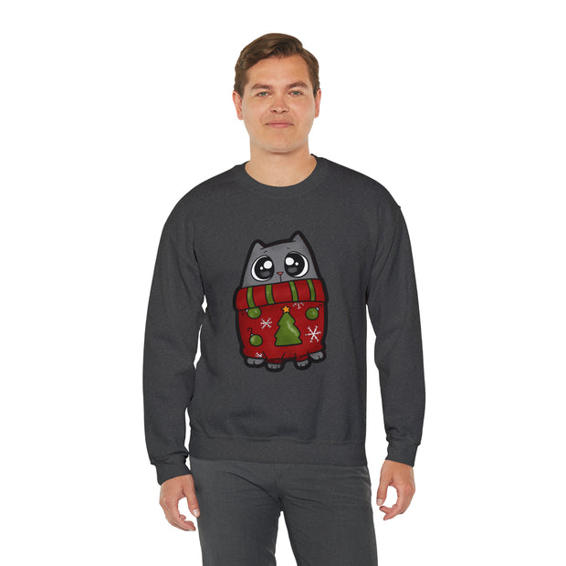 Christmas cat Unisex Heavy Blend™ Crewneck Sweatshirt