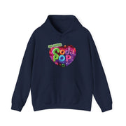 Soda Pop Heart Hoodie - Retro Unisex Sweatshirt for Fun Gatherings, Cozy Nights, Music Festivals, Unique Gifts & Casual Wear