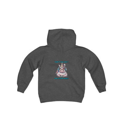 Busy Gaming Unicorn Youth Heavy Blend Hooded Sweatshirt