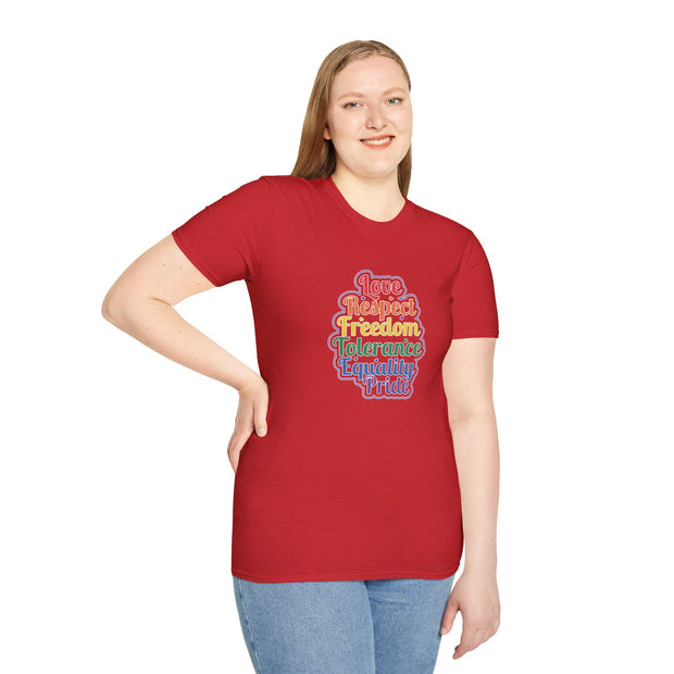 Love Respect Freedom Unisex Softstyle T-Shirt