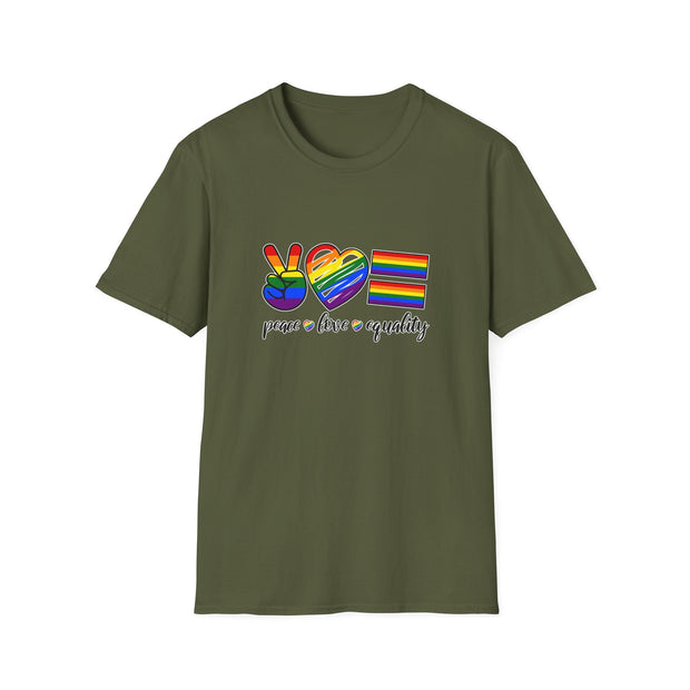 Peace Love and Equality Unisex Softstyle T-Shirt
