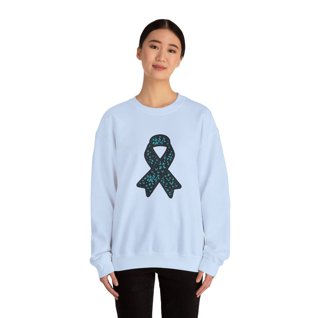 Ovarian Cancer Ribbon Unisex Heavy Blend™ Crewneck Sweatshirt