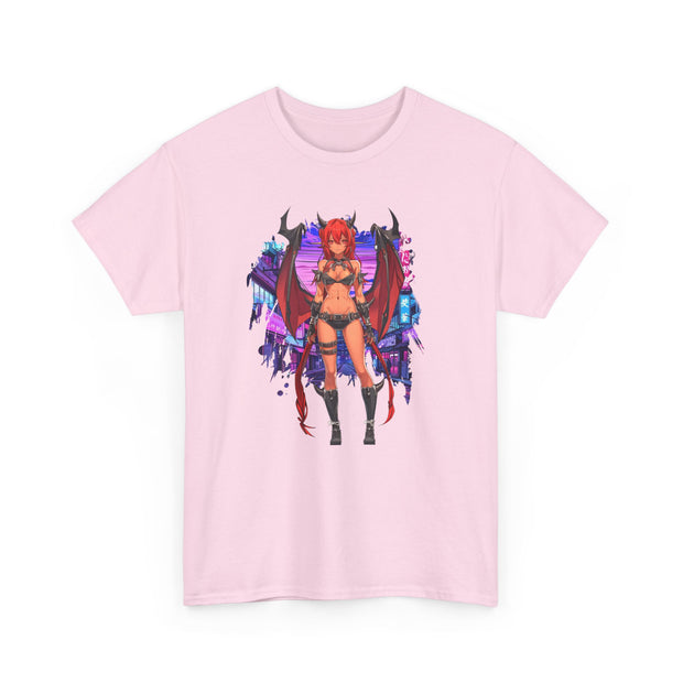 Anime Female Demon Unisex Heavy Cotton Tee