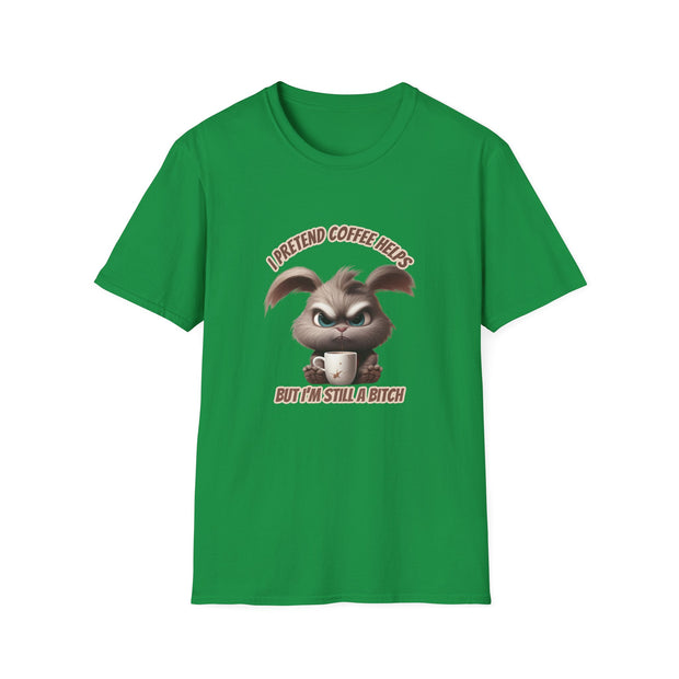 I Pretend that Coffee Helps Unisex Softstyle T-Shirt