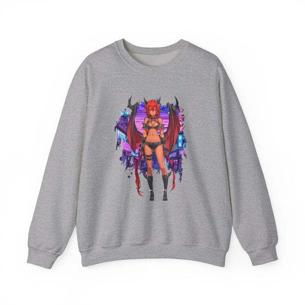 Anime Female Demon Unisex Heavy Blend™ Crewneck Sweatshirt