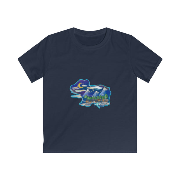 Nighttime bear Kids Softstyle Tee