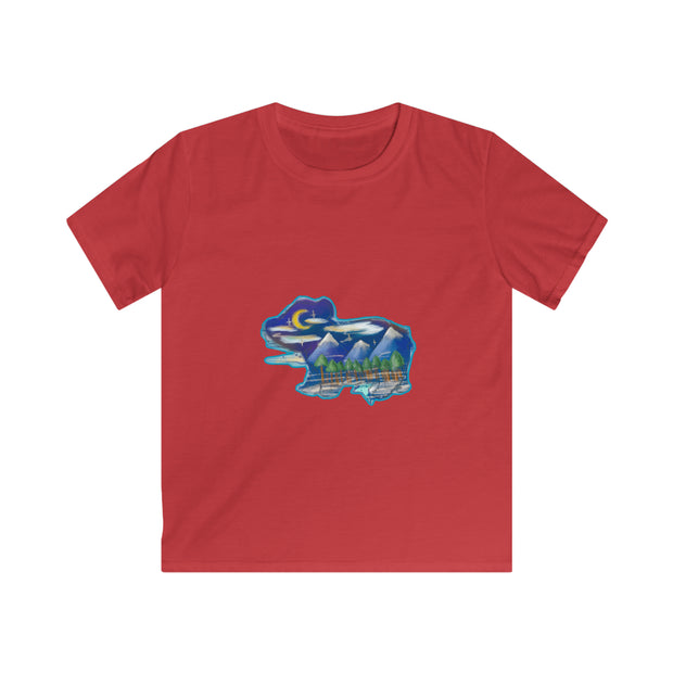 Nighttime bear Kids Softstyle Tee