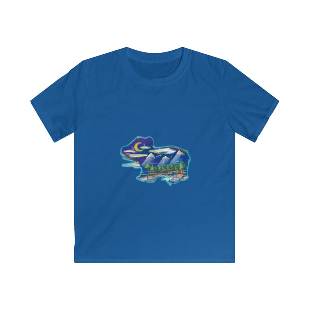 Nighttime bear Kids Softstyle Tee