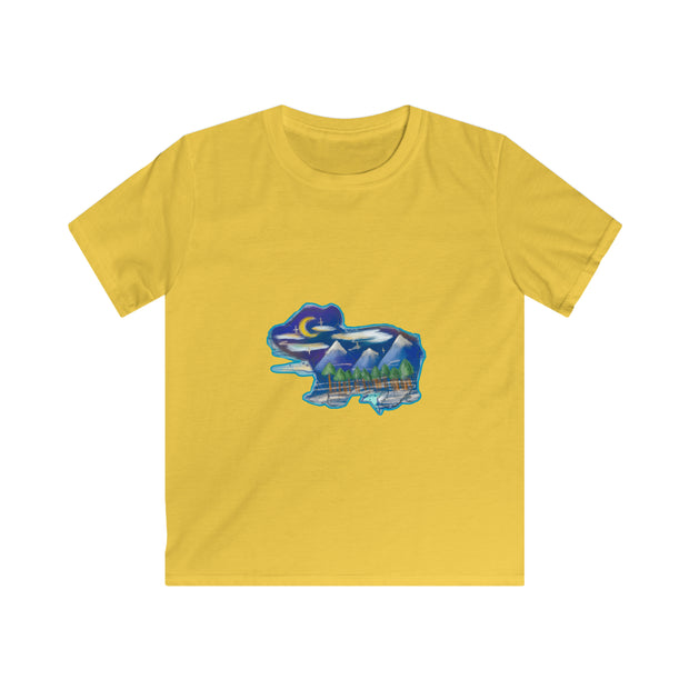 Nighttime bear Kids Softstyle Tee