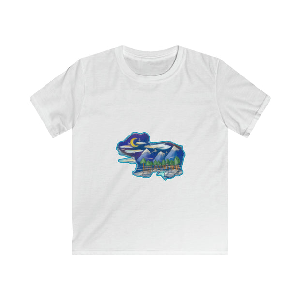 Nighttime bear Kids Softstyle Tee