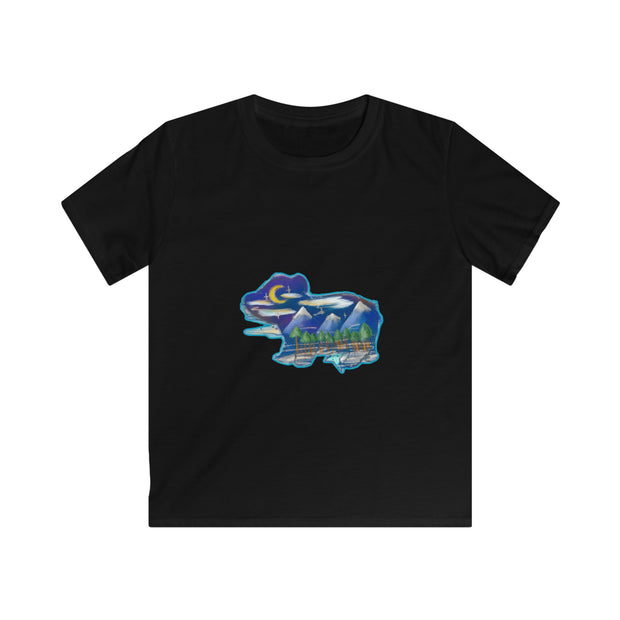 Nighttime bear Kids Softstyle Tee