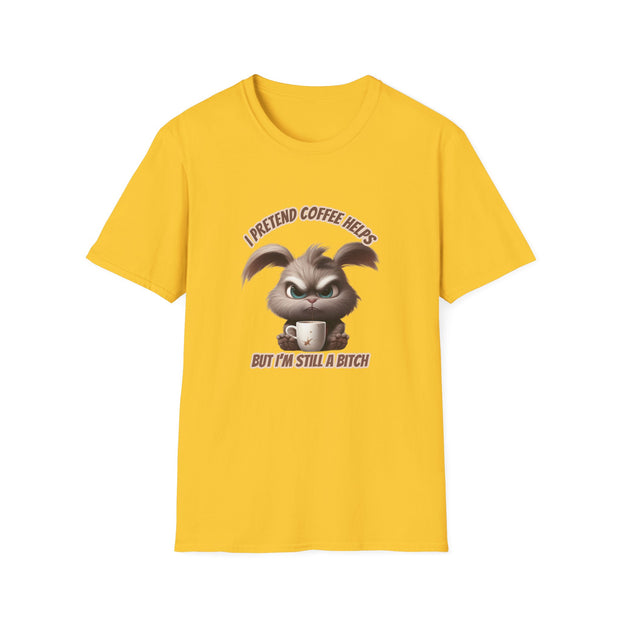 I Pretend that Coffee Helps Unisex Softstyle T-Shirt