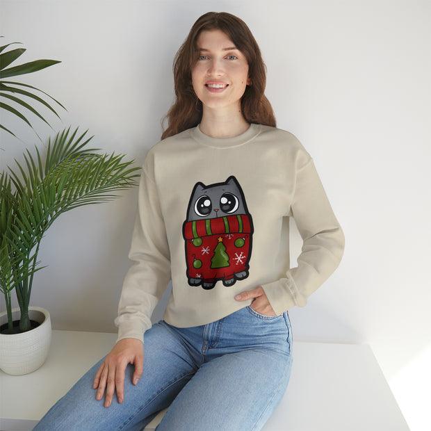Christmas cat Unisex Heavy Blend™ Crewneck Sweatshirt