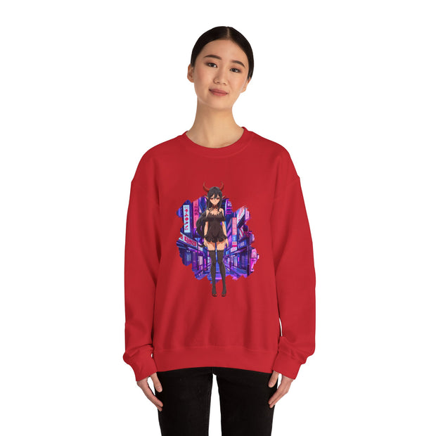 Anime Female Demon Unisex Heavy Blend™ Crewneck Sweatshirt
