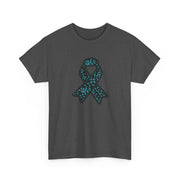 Ovarian Cancer Ribbon Unisex Heavy Cotton Tee