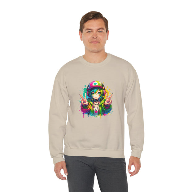 Graffiti Anime Girls Unisex Heavy Blend™ Crewneck Sweatshirt