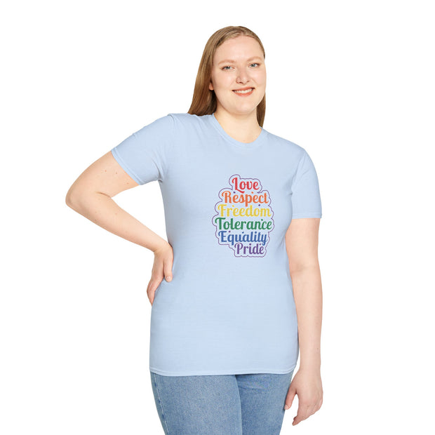 Love Respect Freedom Unisex Softstyle T-Shirt