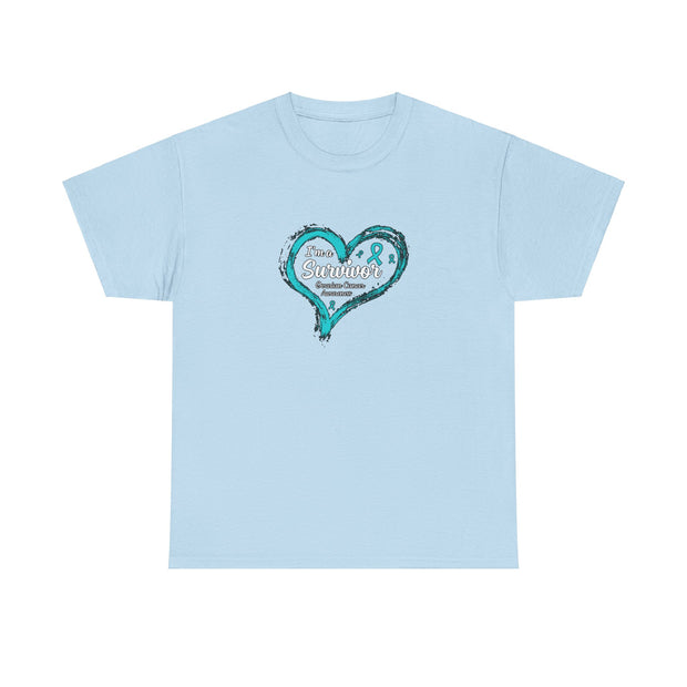 Ovarian Cancer Survivor Unisex Heavy Cotton Tee