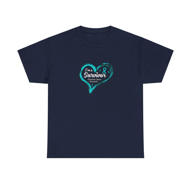 Ovarian Cancer Survivor Unisex Heavy Cotton Tee