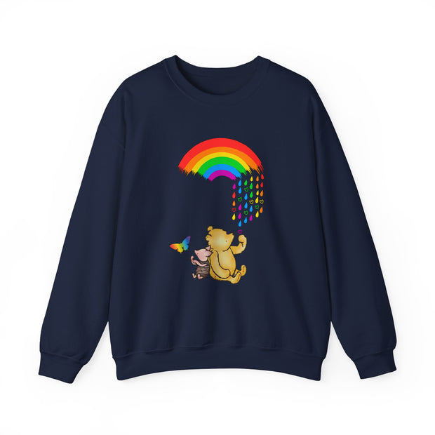 Winnie the Pooh Raining Pride Unisex Heavy Blend™ Crewneck Sweatshirt