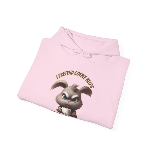 I Pretend that Coffee Helps Unisex Heavy Blend™ Hooded Sweatshirt