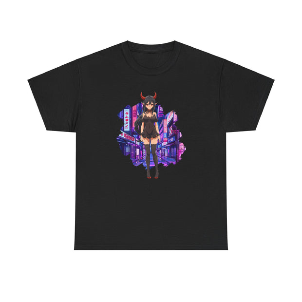 Anime Female Demon Unisex Heavy Cotton Tee