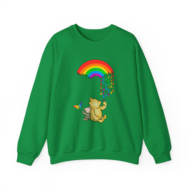 Winnie the Pooh Raining Pride Unisex Heavy Blend™ Crewneck Sweatshirt