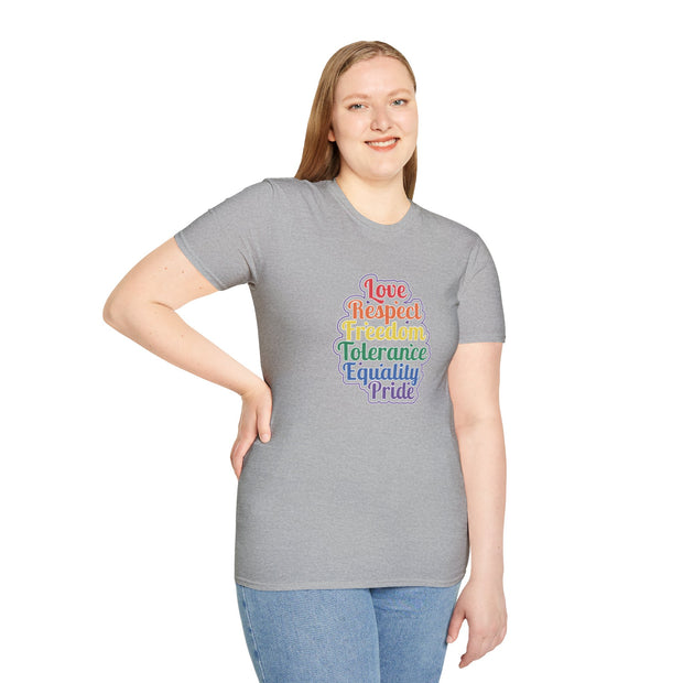 Love Respect Freedom Unisex Softstyle T-Shirt
