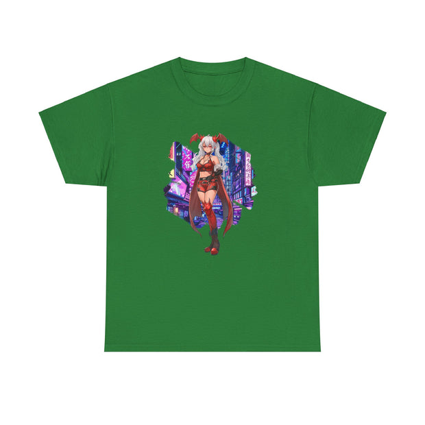 Anime Female Demon Unisex Heavy Cotton Tee