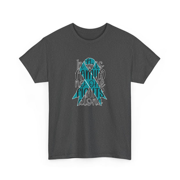 Family Support Ovarian Cancer Unisex Heavy Cotton Tee