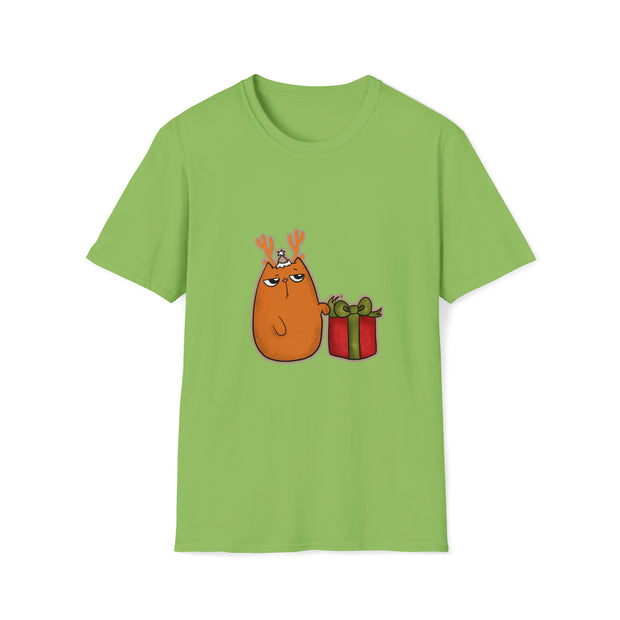 Christmas cat Unisex Softstyle T-Shirt