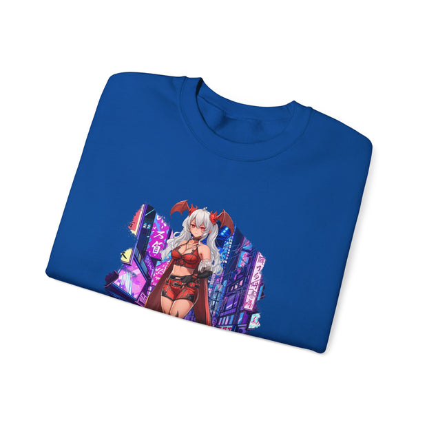 Anime Female Demon Unisex Heavy Blend™ Crewneck Sweatshirt